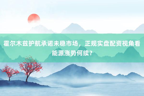 霍尔木兹护航承诺未稳市场，正规实盘配资视角看能源涨势何续？