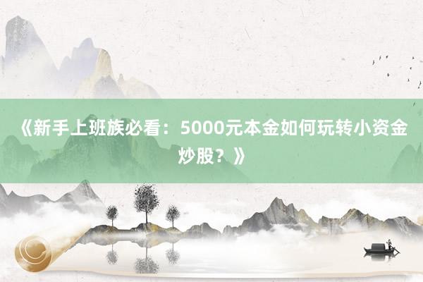 《新手上班族必看：5000元本金如何玩转小资金炒股？》
