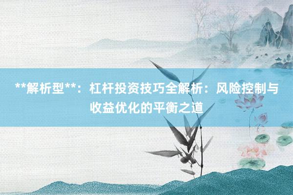 **解析型**：杠杆投资技巧全解析：风险控制与收益优化的平衡之道