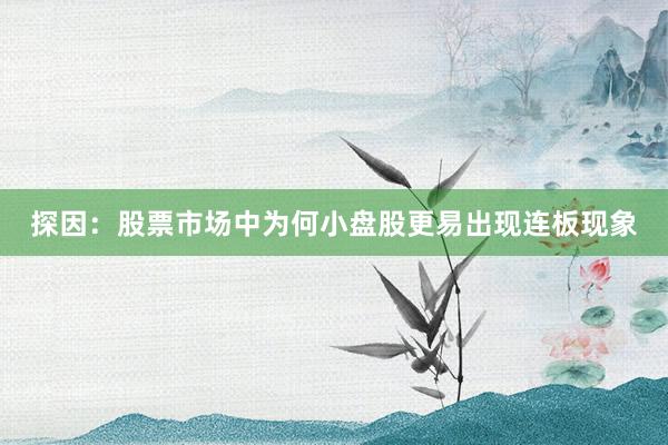 探因:股票市场中为何小盘股更易出现连板现象