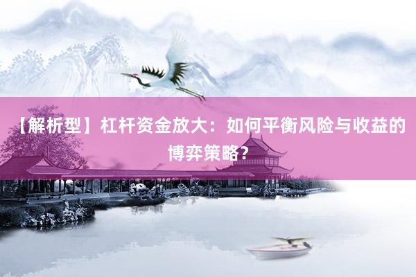 【解析型】杠杆资金放大：如何平衡风险与收益的博弈策略？