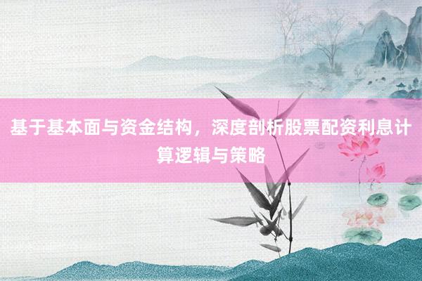 基于基本面与资金结构,深度剖析股票配资利息计算逻辑与策略