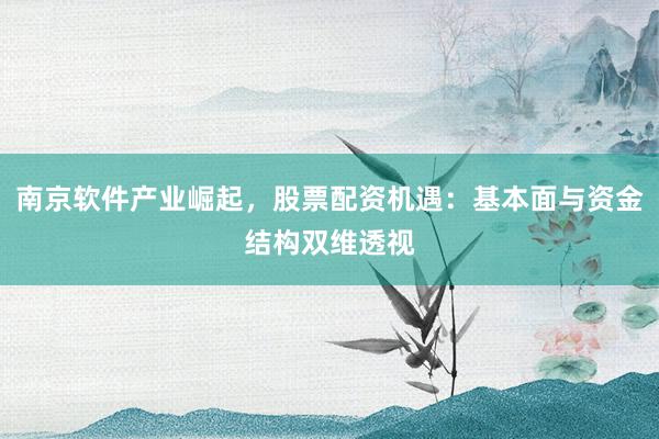 南京软件产业崛起,股票配资机遇:基本面与资金结构双维透视