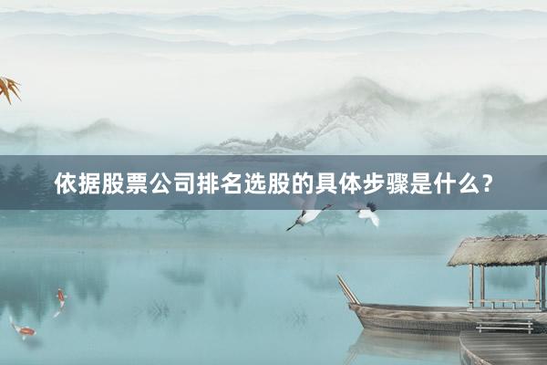 依据股票公司排名选股的具体步骤是什么？
