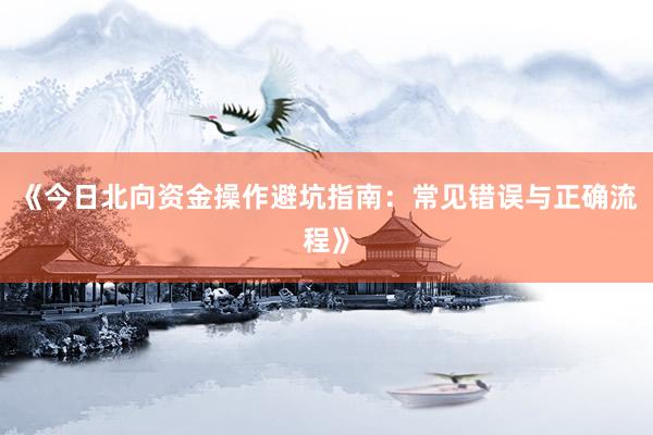 《今日北向资金操作避坑指南：常见错误与正确流程》